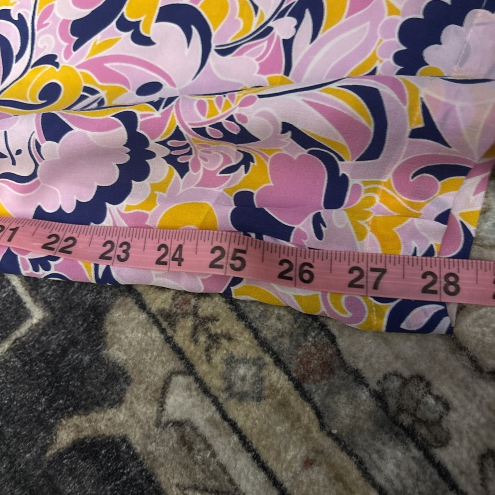 J Crew Size 0  Silk Pink Paisley Print Easy Pants - Picture 3 of 6